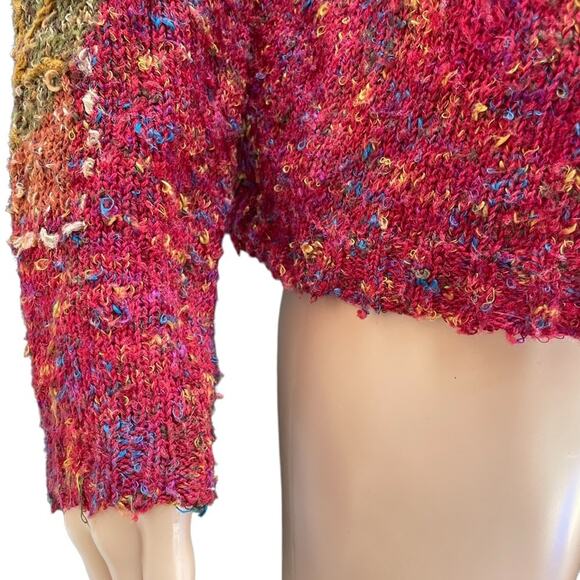 Coldwater Creek Maroon textured fall long sleeve mock neck knit sweater - Picture 4 of 9